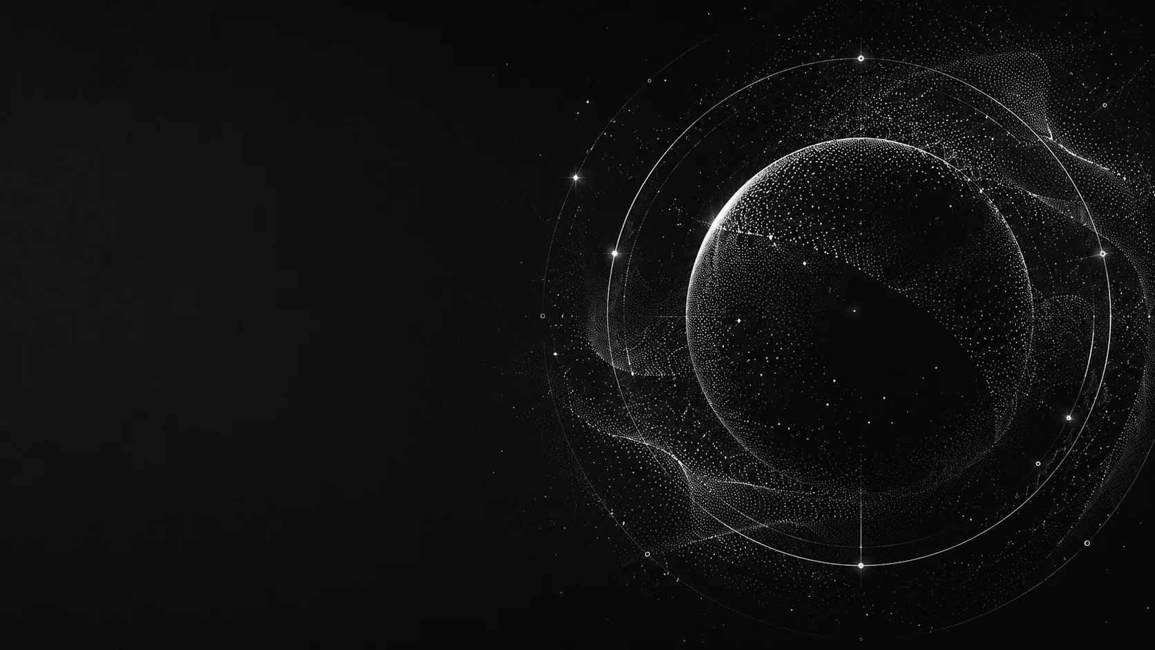 Abstract monochrome cyber research orbit