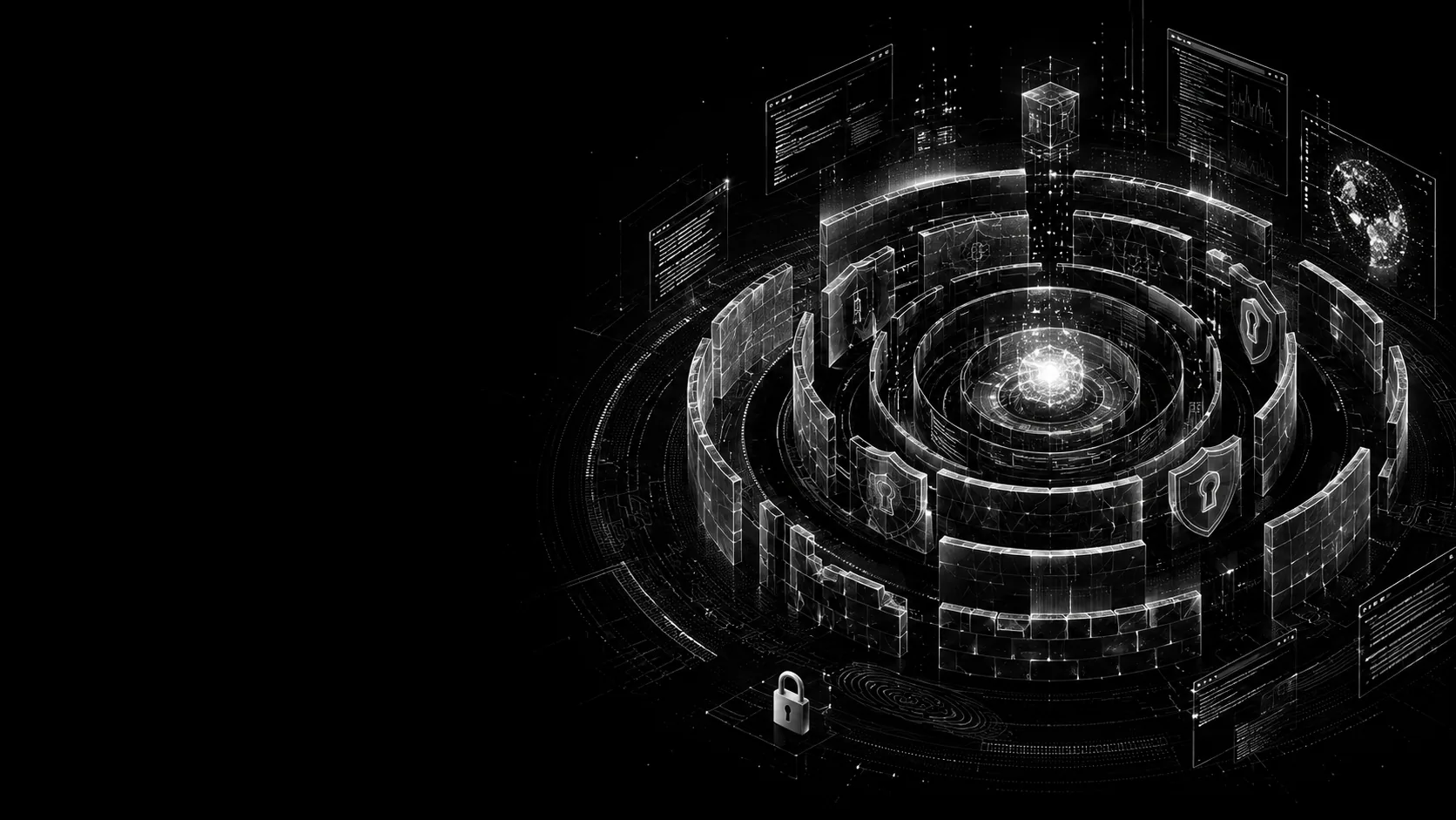 Operating systems security line-art